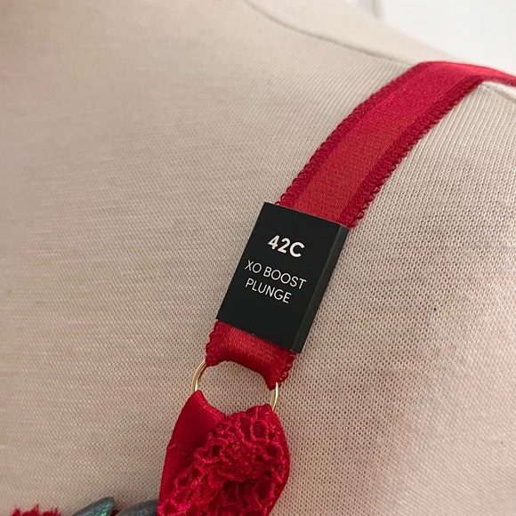 Torrid XO Boost Plunge Red Lace Caged 42C New - Picture 4 of 6